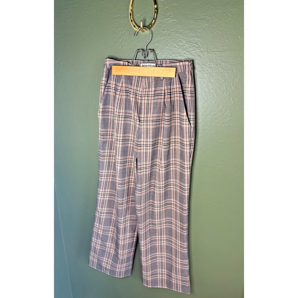 Reformation Mason High Waisted Pleated Wide Leg Trouser Pants Women's Size 2P - Picture 3 of 7